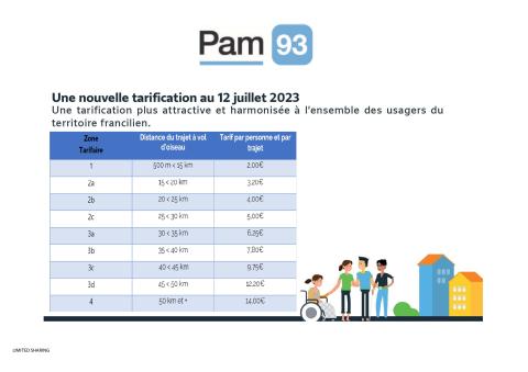 Nouvelle tarification au 12 Juillet 2023 du PAM